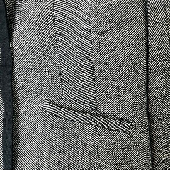 Trina Turk black white silk wool button preppy academia office blazer medium - Picture 4 of 8